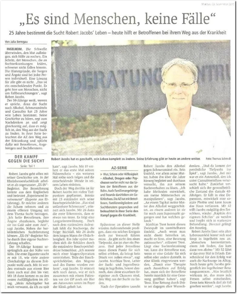 Es sind Menschen keine Fälle Zeitungsbericht 